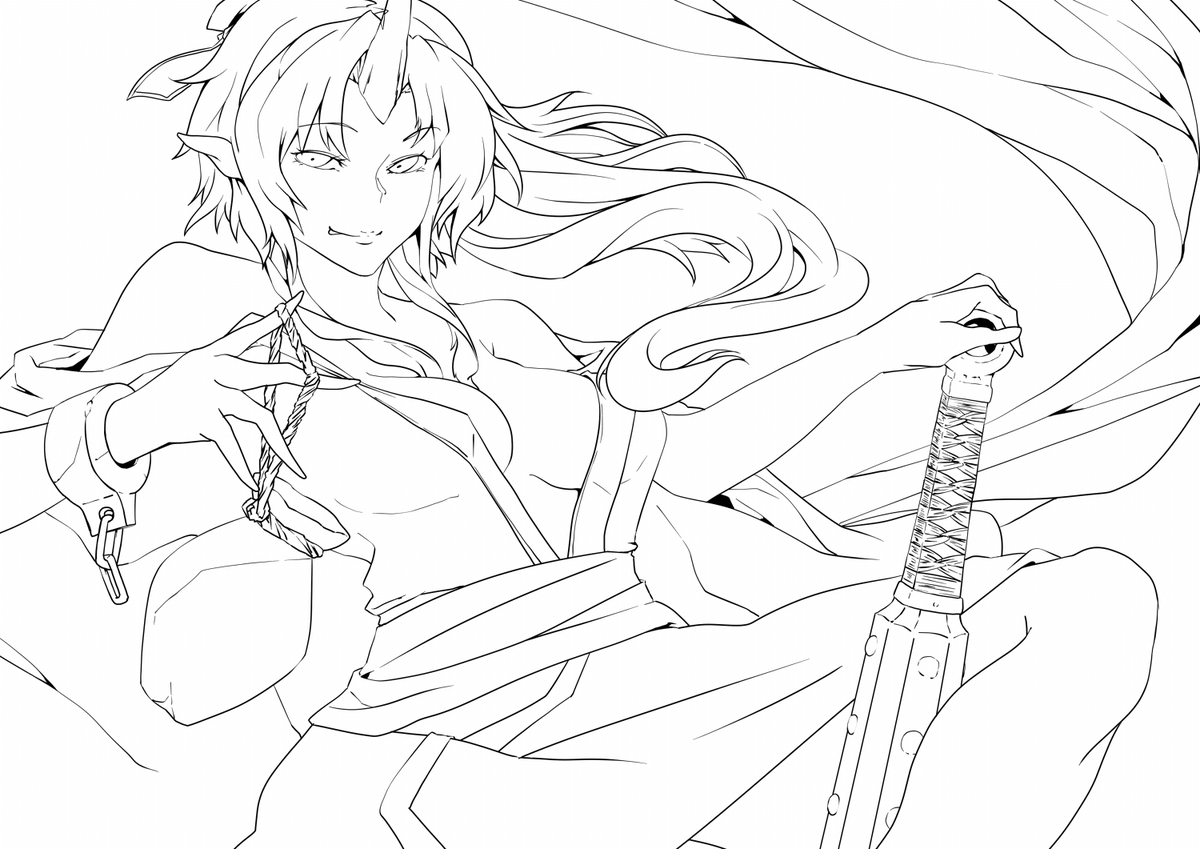 うぇーい!

#線画と塗った後を見せてください 