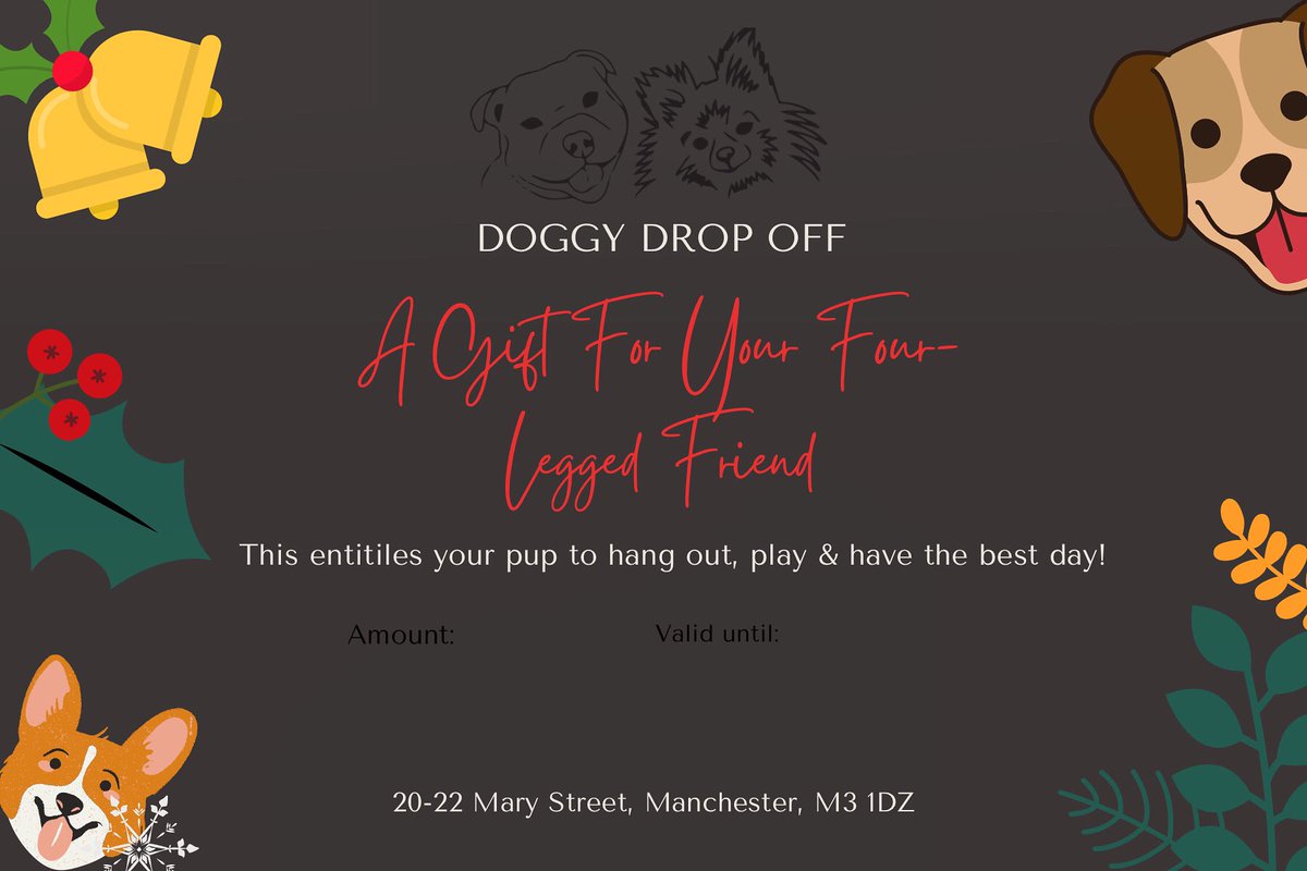 doggydropoff's tweet photo. Stuck for a gift for a furry friend? Or is one joining your family soon 🥰🥳🎄? Our gift vouchers are now available! https://t.co/Mi458EHYQx