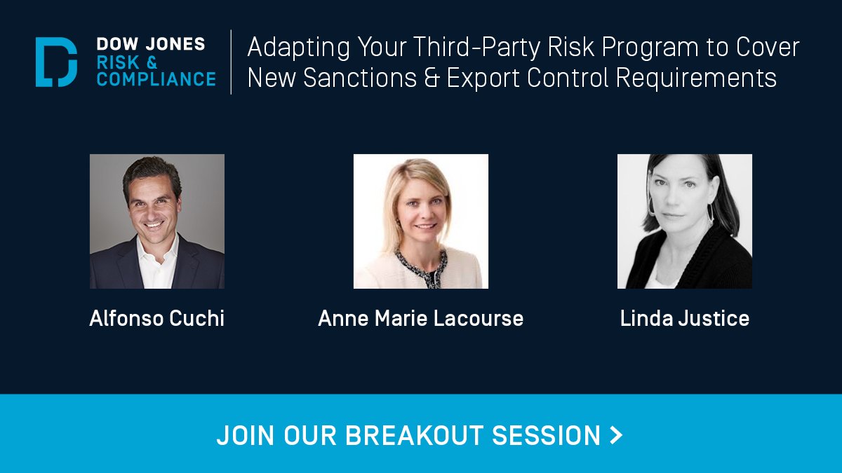 Dow Jones Risk & Compliance (@djcompliance) on Twitter photo We're looking forward to <a href="/ConseroGroup/">Consero</a>'s Corporate Compliance & Ethics Forum kicking off today! If you're attending, join us tomorrow 12/8 at 3:10pm ET for a discussion on how to comply with new #sanctions and export control requirements. bit.ly/3owsl0x We're looking forward to <a href="/ConseroGroup/">Consero</a>'s Corporate Compliance & Ethics Forum kicking off today! If you're attending, join us tomorrow 12/8 at 3:10pm ET for a discussion on how to comply with new #sanctions and export control requirements. bit.ly/3owsl0x