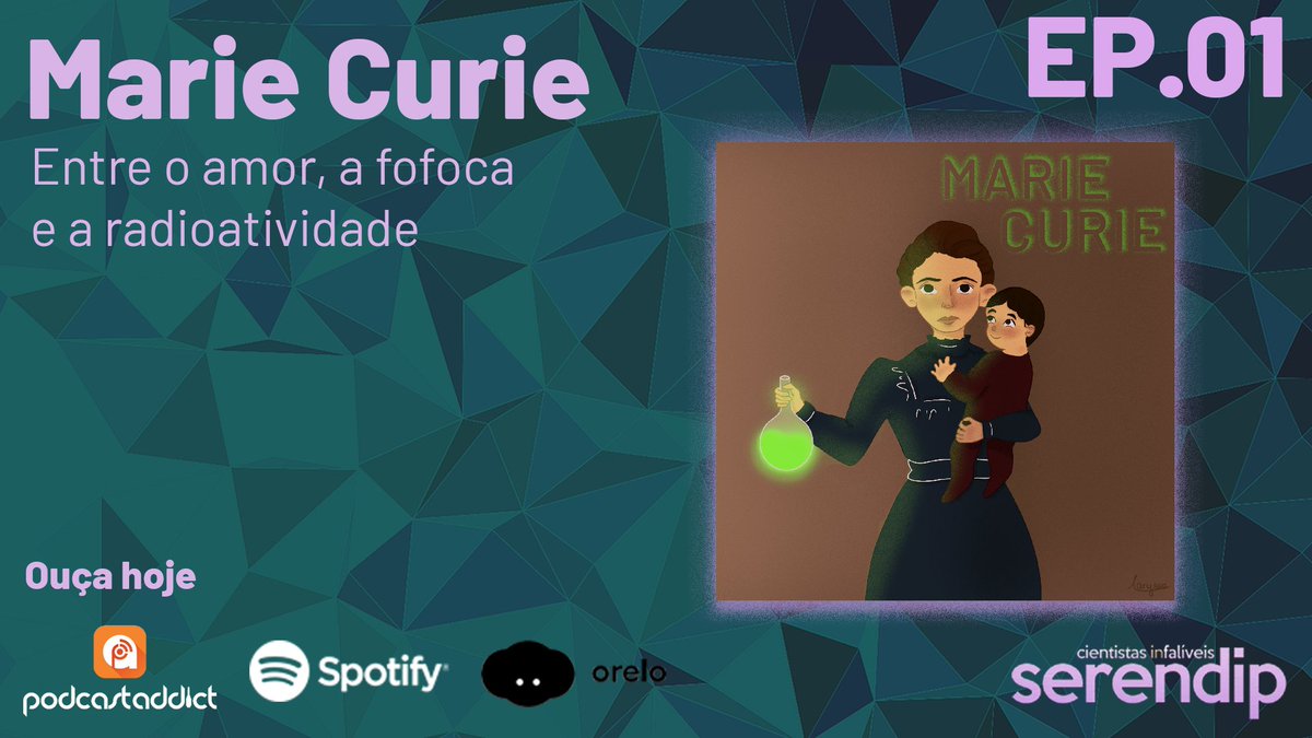 PodcastSerendip's tweet photo. Marie Curie talvez seja a cientista mais famosa do mundo e não é à toa! Mas você conhece a história de vida dela?

Está começando a 2ª temporada do Serendip, onde vamos mostrar de perto que por trás de grandes descobertas existem pessoas normais

Ouça hoje https://t.co/PNpD0NbaHw https://t.co/sO7ybpdcXb