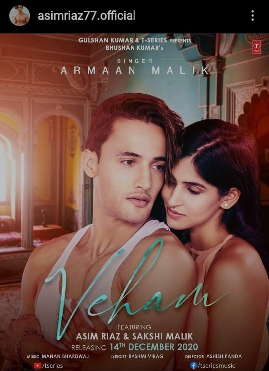 Asim__RiazFC's tweet photo. New poster Out guys @imrealasim 

#Veham by #ArmaanMalik featuring #AsimRiaz and #SakshiMalik https://t.co/0Va5svtmYh
