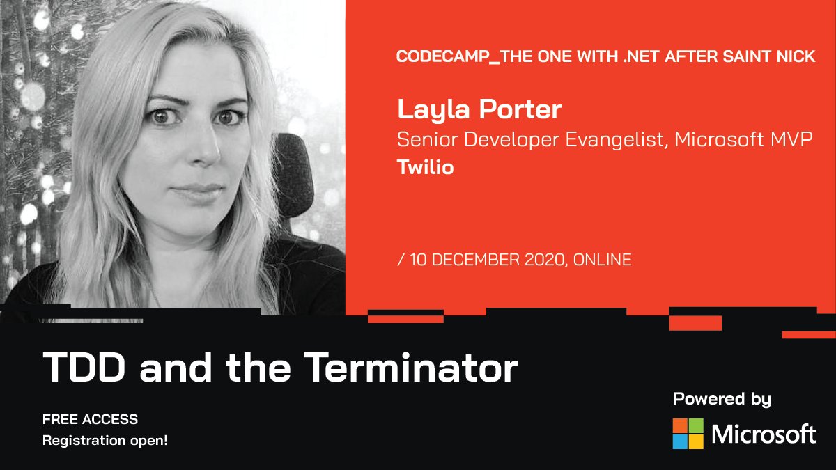 Codecampro's tweet photo. In this session, we go through the reasons for writing tests before coding, look at architecture and design principles, such as SOLID, and see how it all comes together to create a more testable and maintainable application.
Join @LaylaCodesIt : https://t.co/niU2k5EAHF. https://t.co/BHI6Qywuix