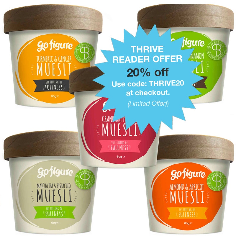 ThriveFeelAlive's tweet image. Follow your gut instinct and start 2021 the healthier way with GoFigure! Enjoy a delicious range of mueslis, porridges, shakes &amp;amp; flapjacks. Featured in the latest issue of Thrive.

⭐ THRIVE OFFER ⭐ ⁠
20% off use code THRIVE20
optibiotix.online/pages/gofigure
⁠#guthealth