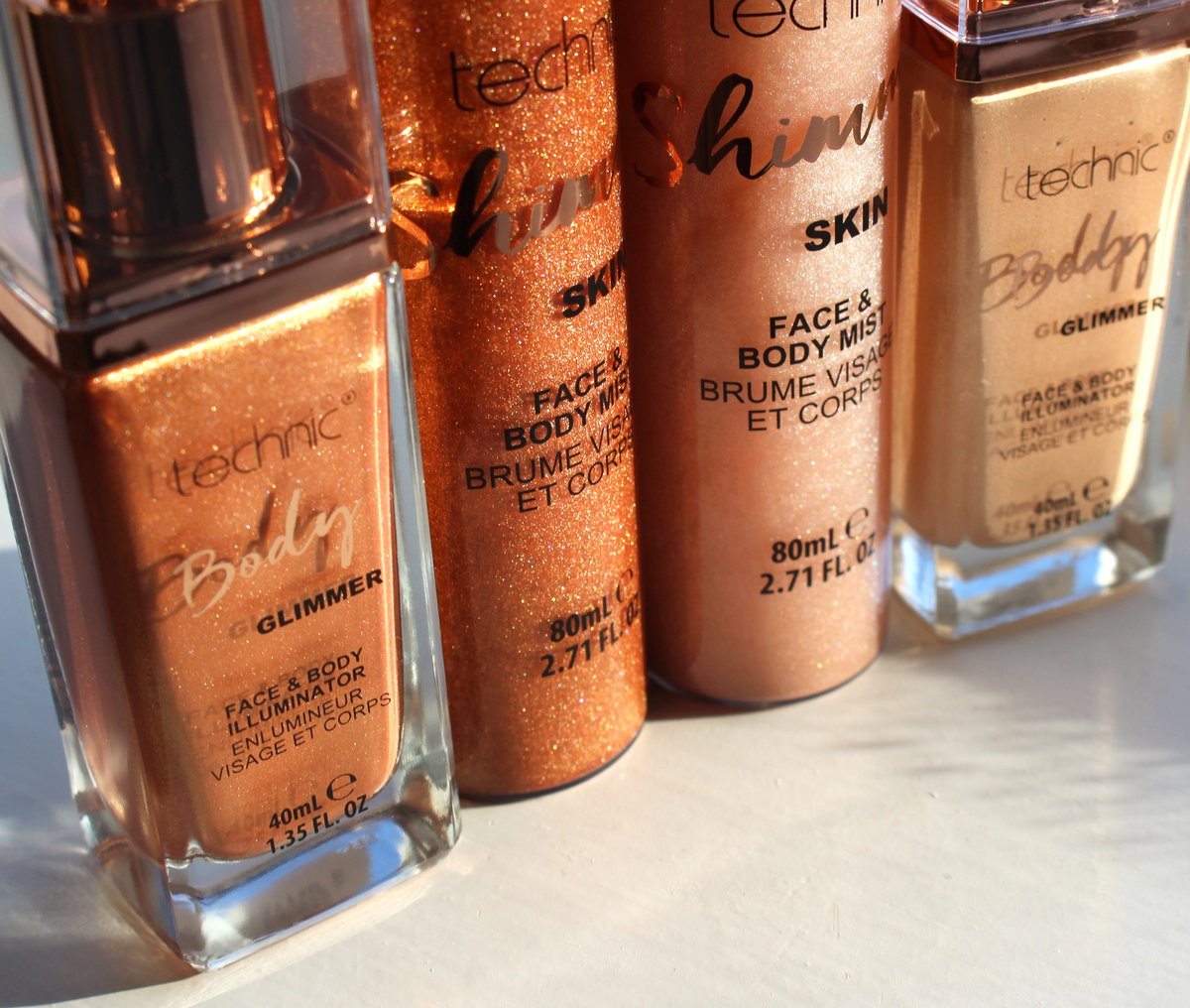 ✨ Our Body Glimmer and Shimmer Skin Face &amp; Body Mist have had a make over! The perfect stocking filler for your friends and family who lLOVE the glow ✨ Now available on the Technic store! #Techniccosmetics