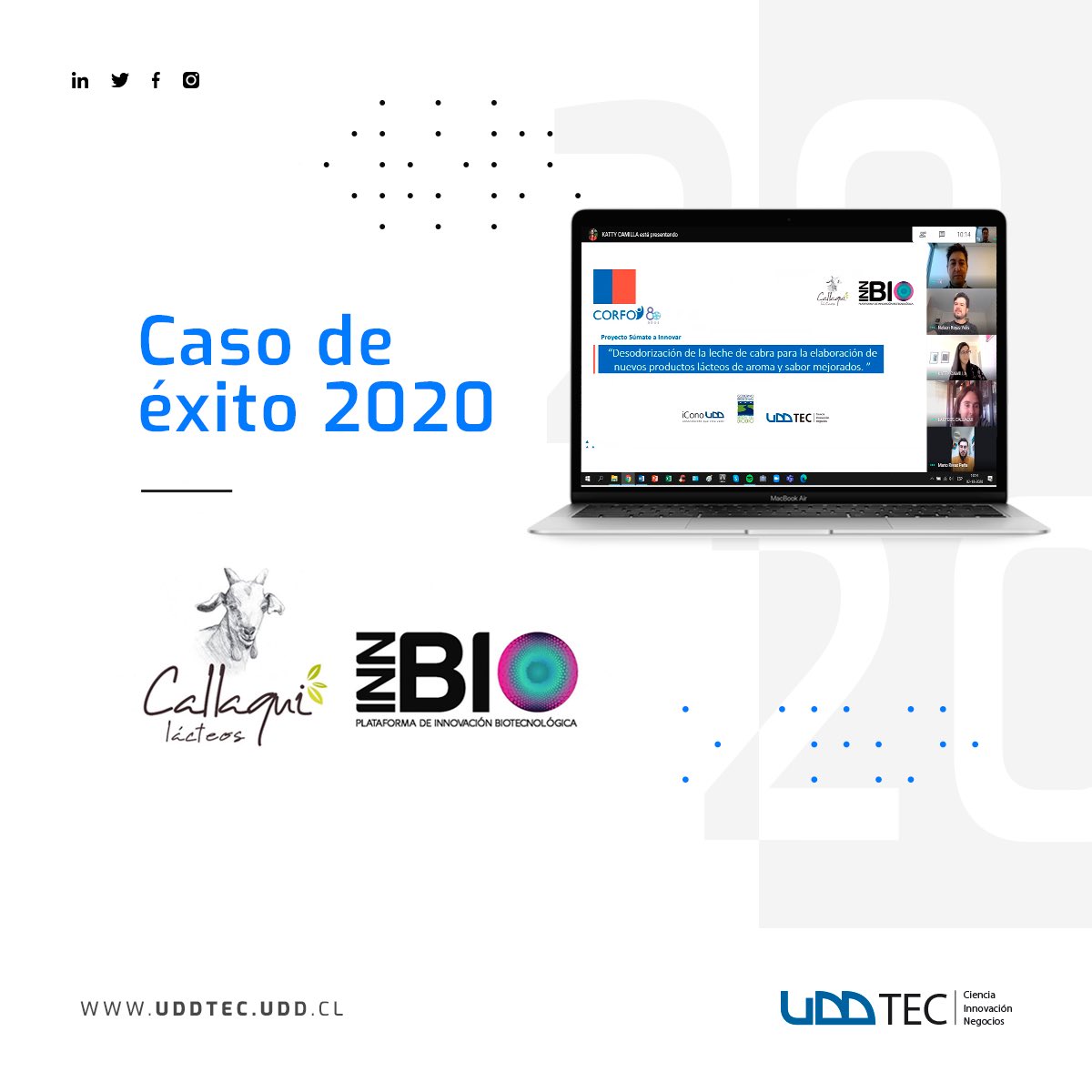 uddtec's tweet photo. ¡Conoce este caso de éxito 2020! A partir de la experiencia UDDTEC, Lácteos Callaqui se encuentra resolviendo su desafío tecnológico con la colaboración de INNBIO. 
Es fundamental exponer la importancia de definir correctamente los desafíos y herramientas de I+D de la región.🦾 https://t.co/bGQkocNcGG