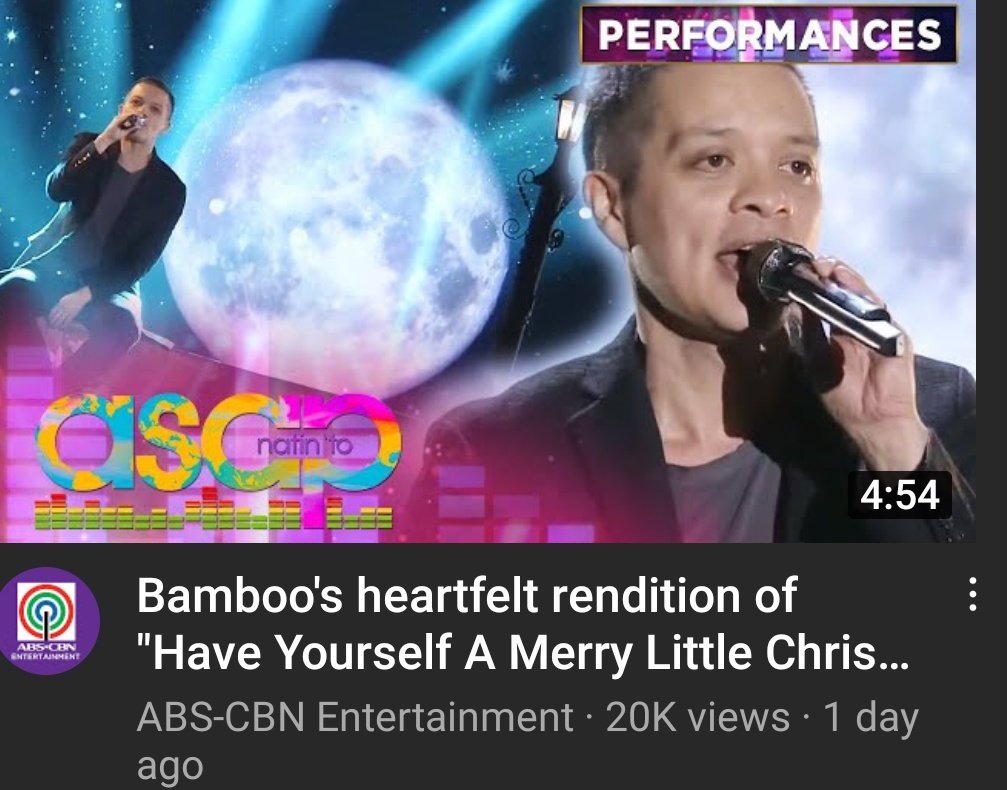 Messy1994's tweet photo. There are only 19 days left before Christmas and Bamboo is doing his share to spread some much-needed holiday cheer in a very challenging year.
The official youtube video of the Bamboo's memorable performance 12-6-2020 #ASAPPasko here:
https://t.co/RPhStWl0D1 https://t.co/3Lbq5bBMeV