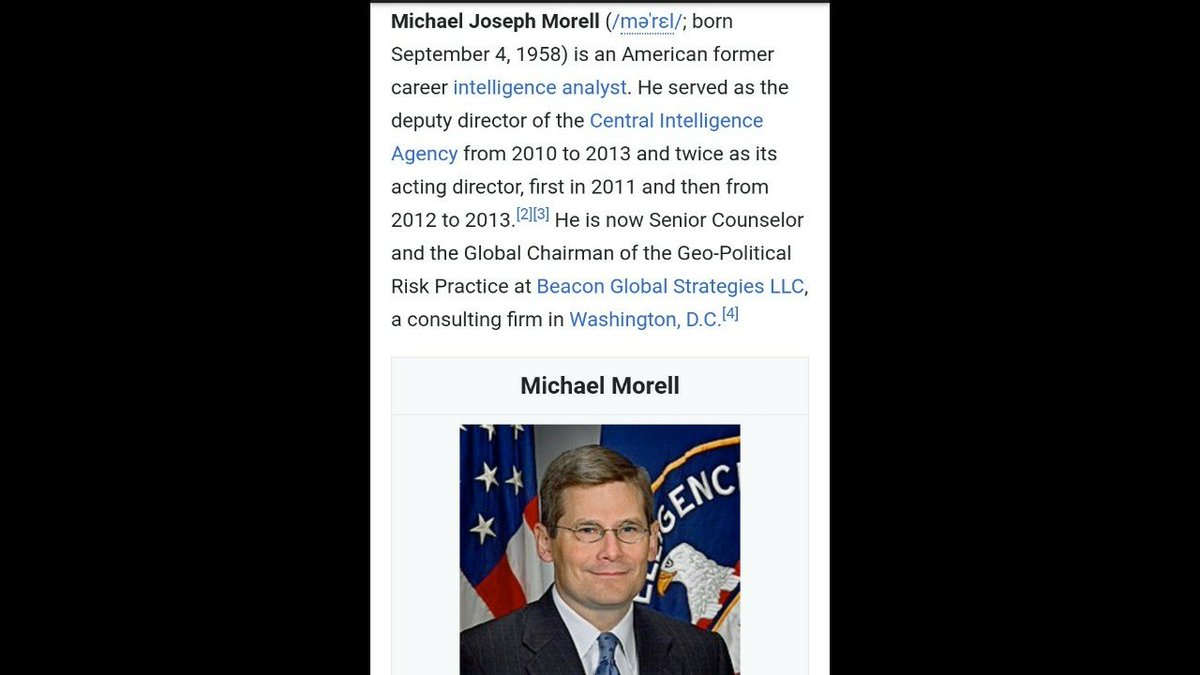 Michael J Morell is senior counselor and the global chairman at Beacon Global Strategies a consulting firm in Washington DC...
