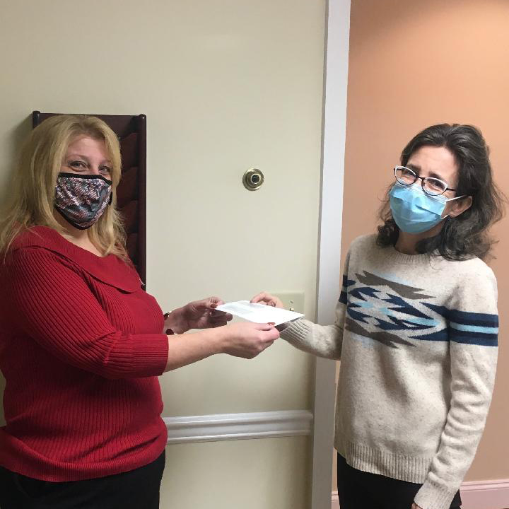 PAClinical's tweet photo. We've delivered our first round of value-based payments! Here's Sarah Nazeeri (office manager of Musaddiq Nazeeri, MD, PC) receiving her office's check from Traci Petrino (PACIN Director of Quality). We can't wait to deliver more good news to our members! https://t.co/tTVryqx92C