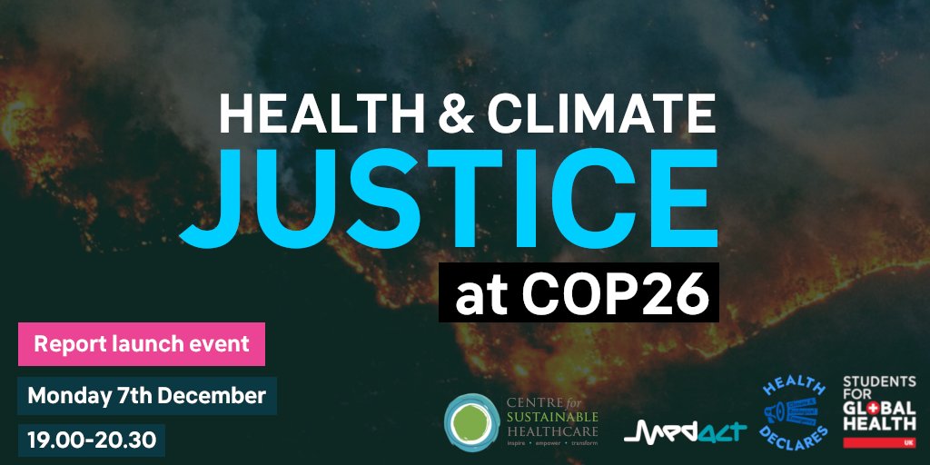 We're really looking forward to the launch event of our briefing on 'Health and Climate Justice at COP26' this evening!

There's still time to sign up! 👉  link.medact.org/COPbriefing 

Here is the awesome line up of speakers who will be joining us tonight👇