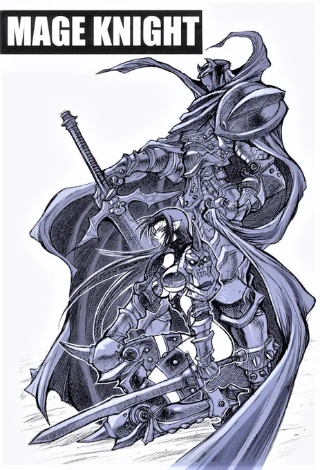 #これが私の代表作 
ゲームキャラではレイチェル。
漫画作品では「メイジナイト・ファントムガーディアン」という事でお願いします。 