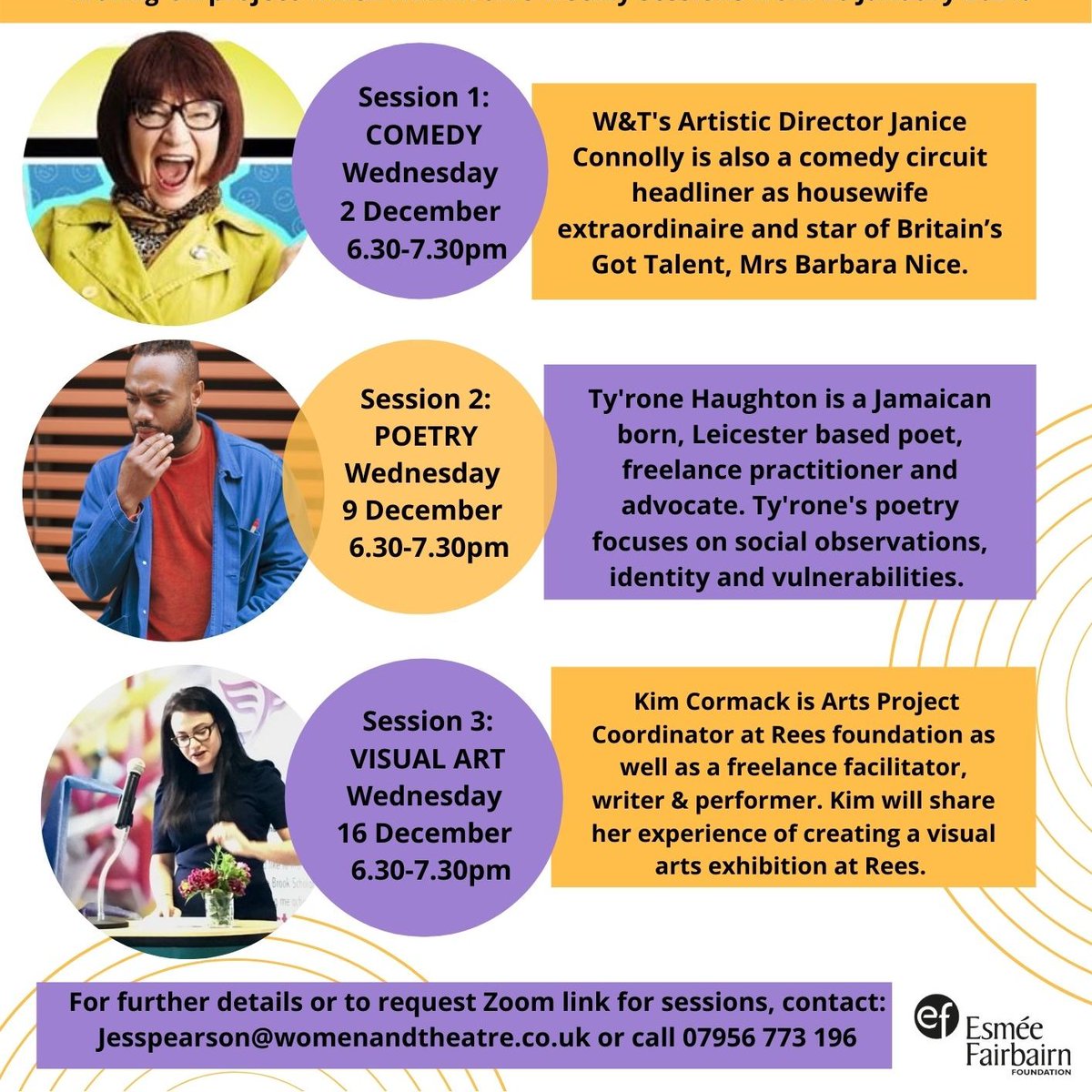 Womenandtheatre's tweet photo. W&amp;T is hosting three Wed Ev sessions for care experienced young people aged 18-25. Taking place on Zoom, each workshop will explore how artists use their art form to express themselves more info below 👇 https://t.co/nCThnWrP3s