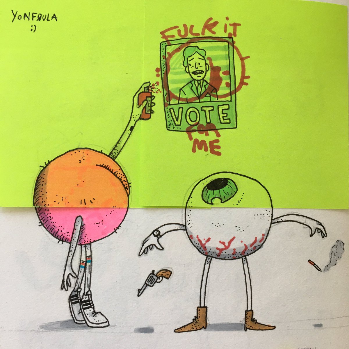 i was actually drawing asses on everything. by that time i was in university and most people knew me for my asses  i was surprised that everyone was liking them, but then though hey...who doesn't love asses 