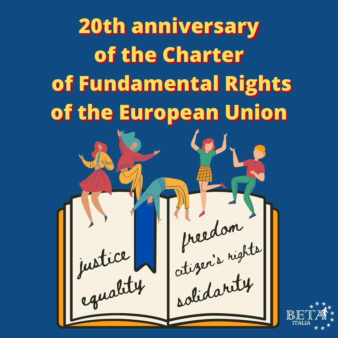 BETA_Italia's tweet photo. 20 years ago, the Charter of Fundamental Rights of the European Union was solemnly proclaimed by the EU institutions. 

#betaitalia #cfreu #treatyofnice #europeanunion #europeanyouth https://t.co/0pMgpp0wmr