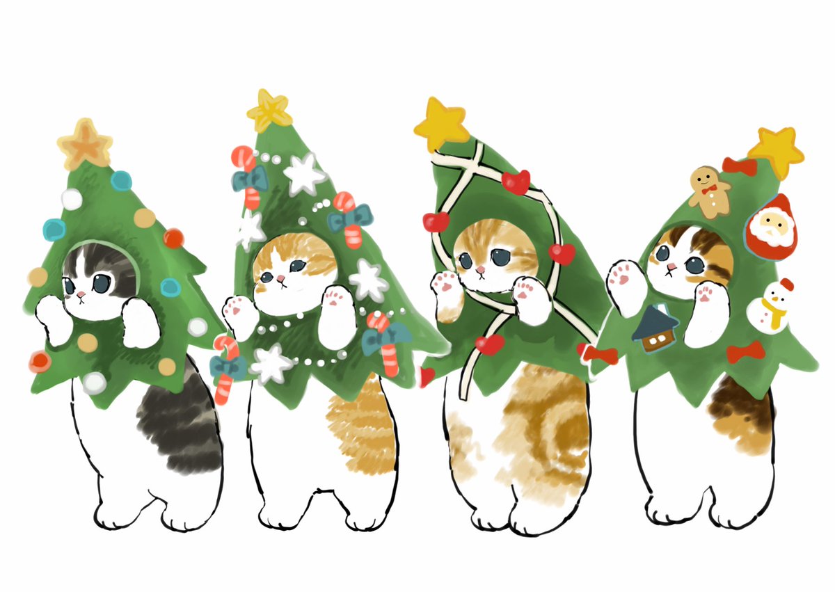 christmas tree no humans white background cat christmas ornaments simple background christmas  illustration images