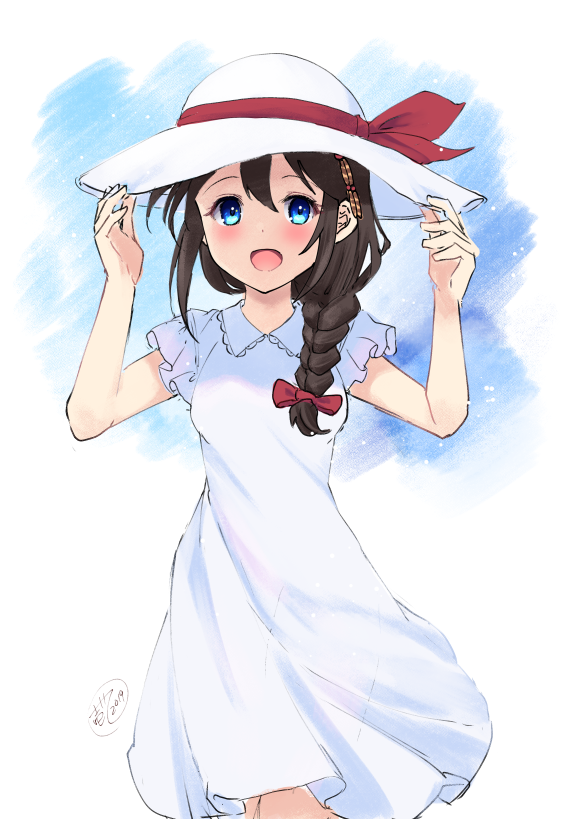 時雨(艦これ) ,時雨改二 「いつか白ワンピ艦娘本を作りたいんですよ…… 」|壱十九 / illustratorのイラスト