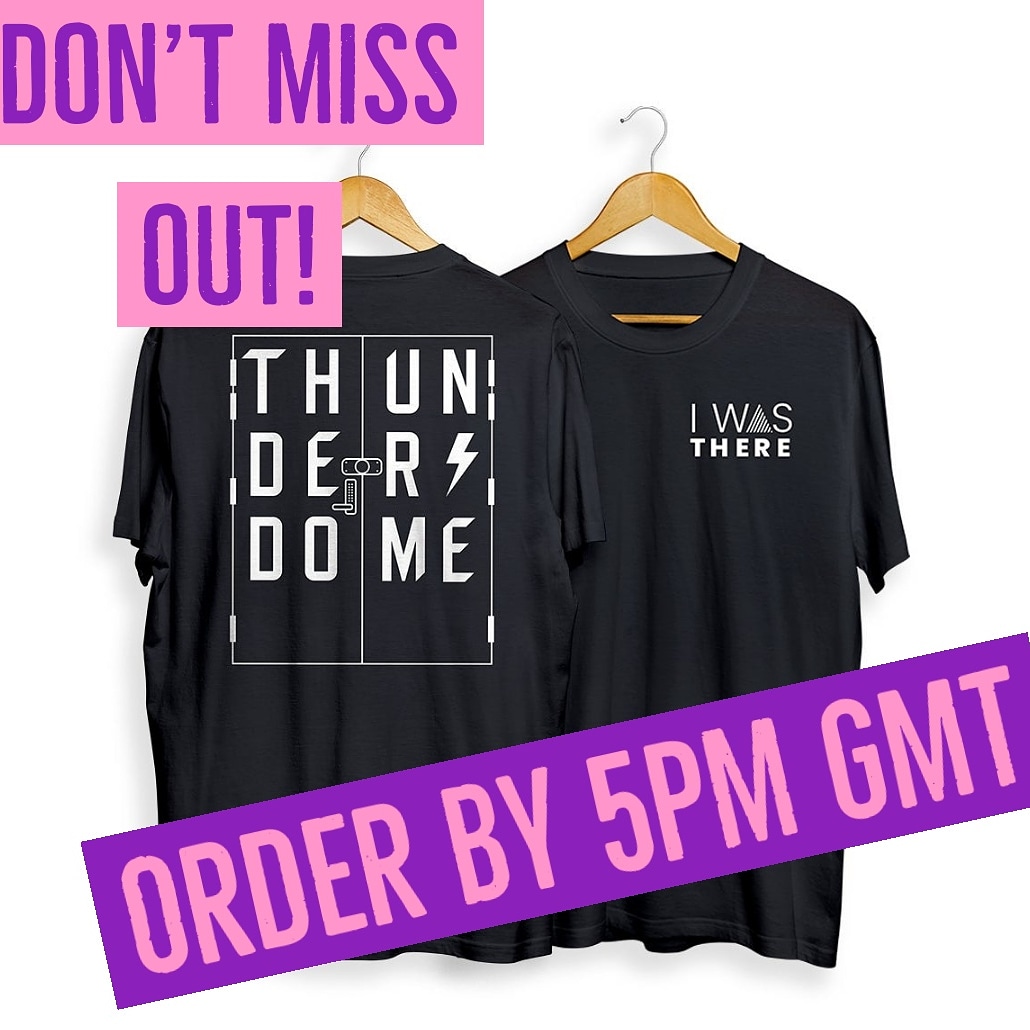 Pre-Orders close at 17:00 GMT/18:00 CET today (Monday 7th December)

Show your support and get your commemorative #Thunderdome Tee right now!

#euroderby #rollerderby #rollerderbymerch #saverainycity #rainycityrollerderby #wftda #rollerderbyuk #manchester #oldham