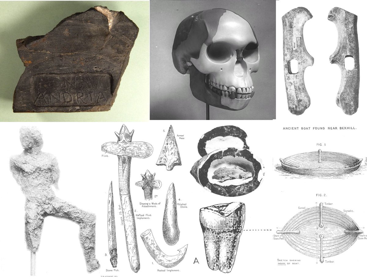 Charles Dawson FGS FSA is today recognised as the most prolific forger of the modern eraHis collection of *finds* can be found in the excellent  @hastings_museum  @NHM_London  @BrightonMuseums #MuseumsUnlocked day 126: FORGERIES 8/8For more see:  https://www.bournemouth.ac.uk/research/projects/piltdown-man