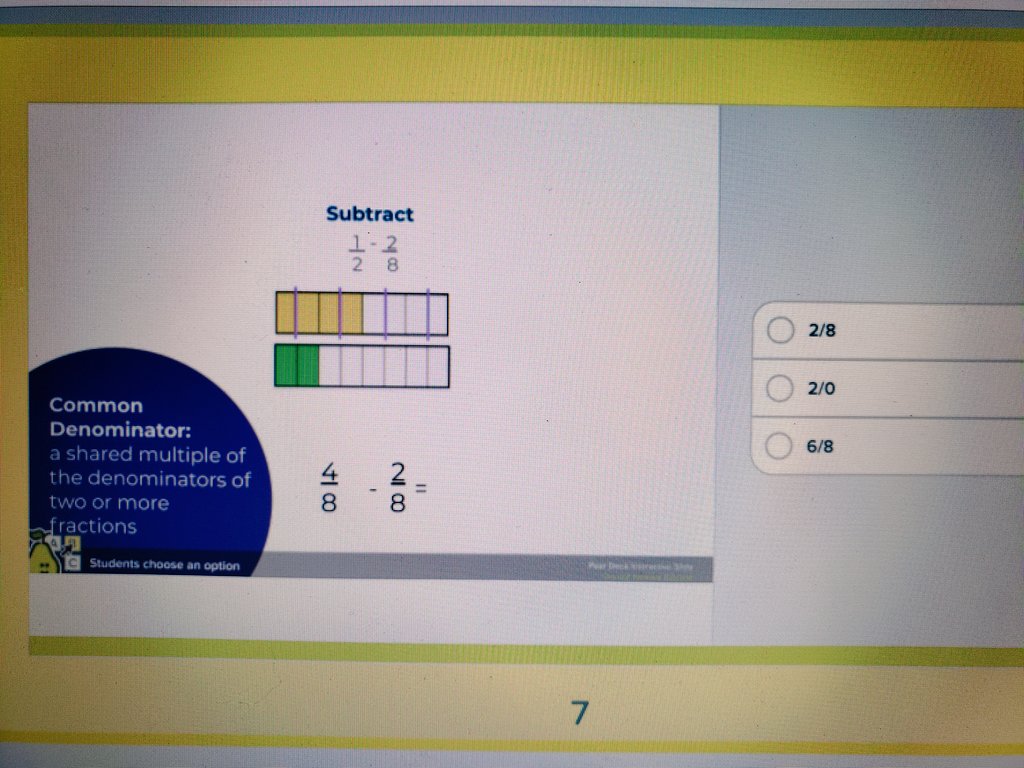 PlanTeachLearn's tweet photo. We used @PearDeck🍐 to model fractions! Thanks @MissStrom for your expertise! #62workingtogether #GrowAtFO #fractionfun @cproffitt https://t.co/tCvT1fD2k2