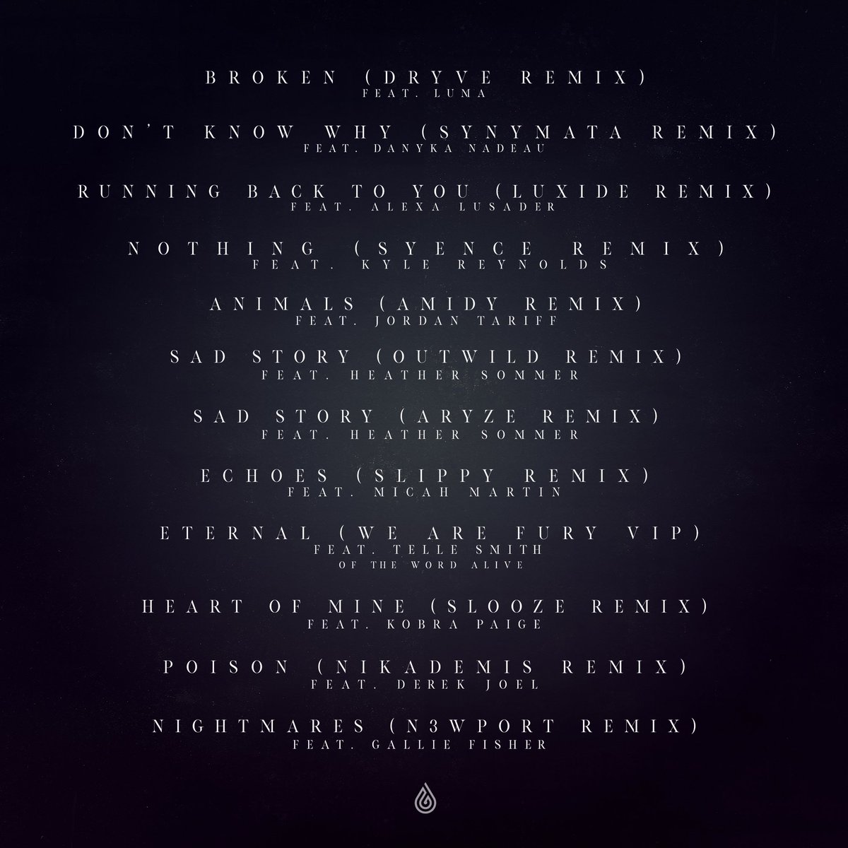 DUALITY Remixes out 12.11.20!

<a href="/iamdryve/">DRYVE</a> 
<a href="/synymata/">Synymata</a> 
<a href="/luxidemusic/">Luxide</a> 
<a href="/SyenceOfficial/">syence</a> 
<a href="/Amidymusic/">AMIDY</a> 
<a href="/itsoutwild/">Outwild</a> 
<a href="/iamaryze/">ARYZE</a> 
<a href="/slippy_music/">Slippy</a> 
<a href="/wearefurymusic/">𝐖𝐄 𝐀𝐑𝐄 𝐅𝐔𝐑𝐘</a> 
<a href="/SloozeMusic/">Slooze 👾</a> 
@NikademisMusic 
<a href="/N3wportmusic/">N3WPORT</a> 

Pre-save: wearefury.lnk.to/DUALITYRemixes