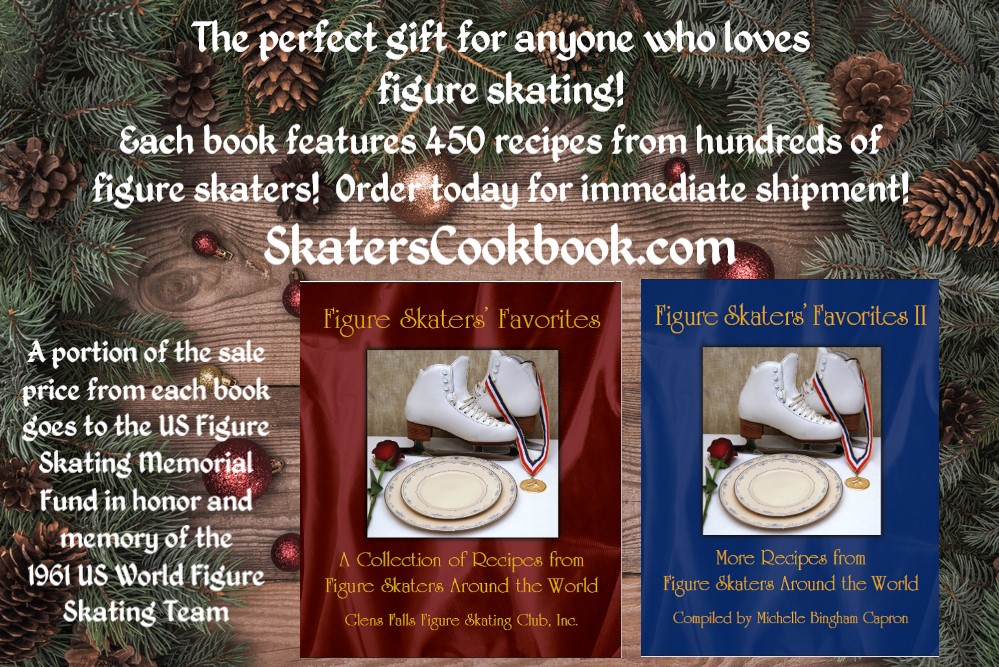 Elegant, gift-quality cookbooks filled with recipes from your favorite skaters past and present! Available for immediate 2-day shipping at SkatersCookbook.com