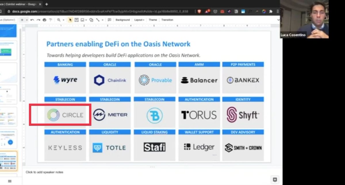 2/14 Circle confirmed partnership TBA which means USDC on Oasis Network.  $USDC x Oasis Network Leaked from this official video (Check 11:11)