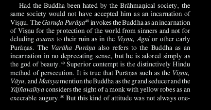 Now, there is some arguments that Puranas cast Buddha in a negative light. But same is true about Hindu Gods by Buddhist texts and it is fairly easy to conclude that Buddhists were much more hostile and in contempt of Hindu Gods than vice-versa.