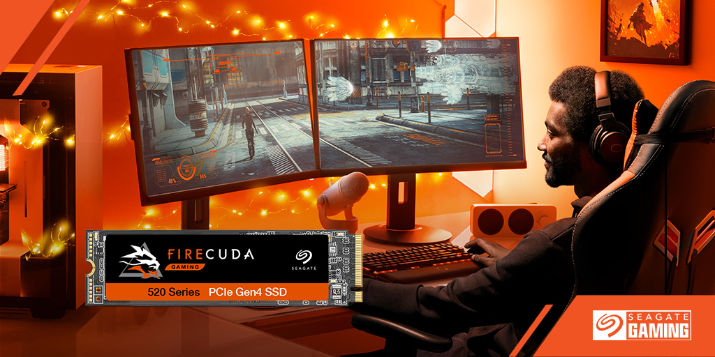 seagategaming's tweet image. Don’t let lag time snow you down.☃️

FireCuda 520 SSD is the 🔑 to unleashing 45% more speed! It&apos;s compatible w/ the new X570 chipset &amp;amp; easily plugs directly into any PCIe Gen4 motherboard for a compact performance boost to your #PC build: seagate.media/6001putAd #TisTheSeagate