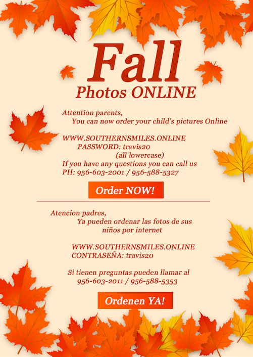 Fall photos ready for ordering online.  Fotos de otoño estan listas para ordenar en línea.