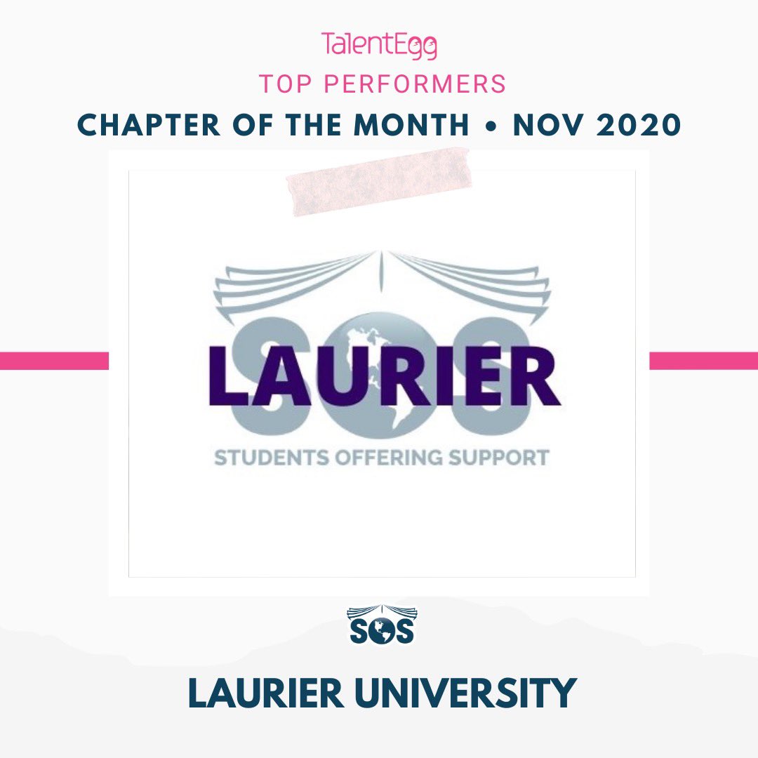 SOSheadoffice's tweet photo. Congratulations @lauriersos! 

Many of our chapters have had to pivot this year to adapt to covid-19, Laurier is one of them! 

We appreciate your time for weekly meetings and endless email chains!

And are so proud of everything you have accomplished this semester! https://t.co/VjainnBlJN
