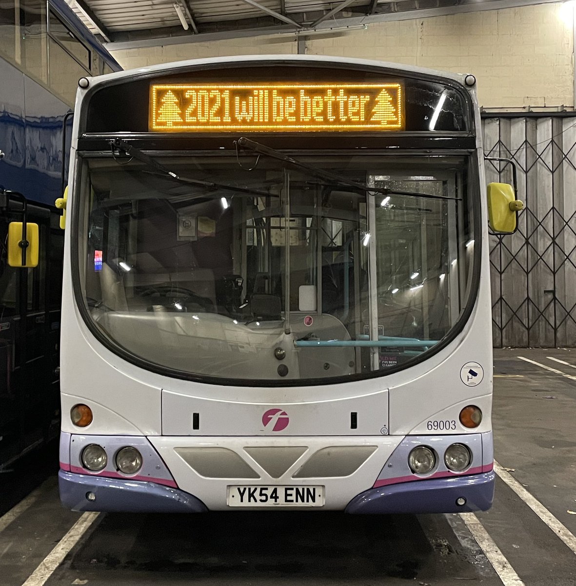 MarcBichtemann's tweet image. We’ve added a #Christmas2020 message (and a bit of hope) to the destination screens on our @FirstYork buses. #York #2021willbebetter