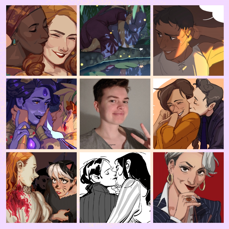 all i draw is wlw who kiss, often milf. #ArtVsArtist 