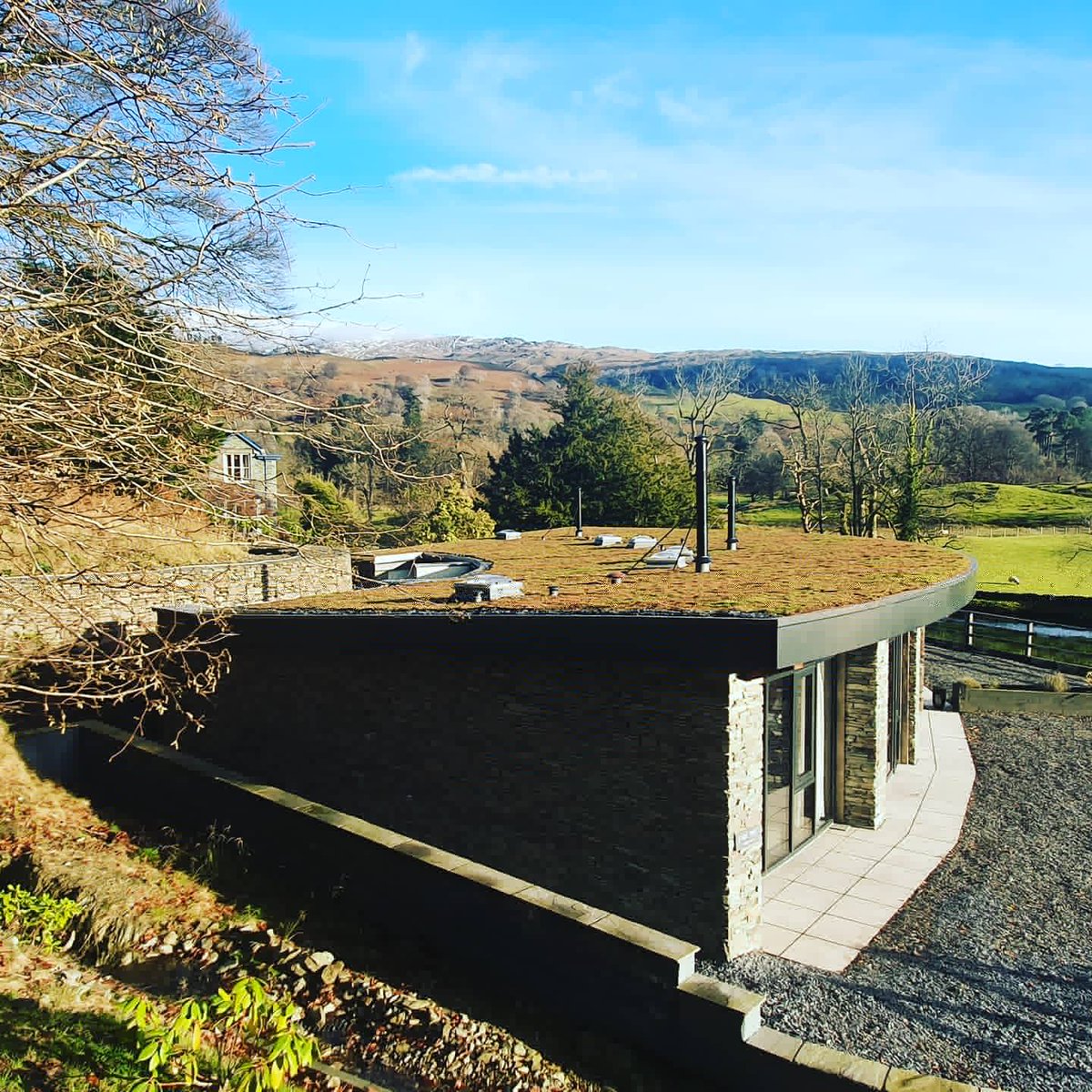 Cumbrianroofing's tweet photo. Absolutely stunning build in the Lake District we completed the Single ply roof a few years ago, it now has the Green Roof on supplied by Sky Garden and its for sale 3 holiday let's superb investment sitting between Rydal and Ambleside its beautiful https://t.co/K4oH1CJUa4