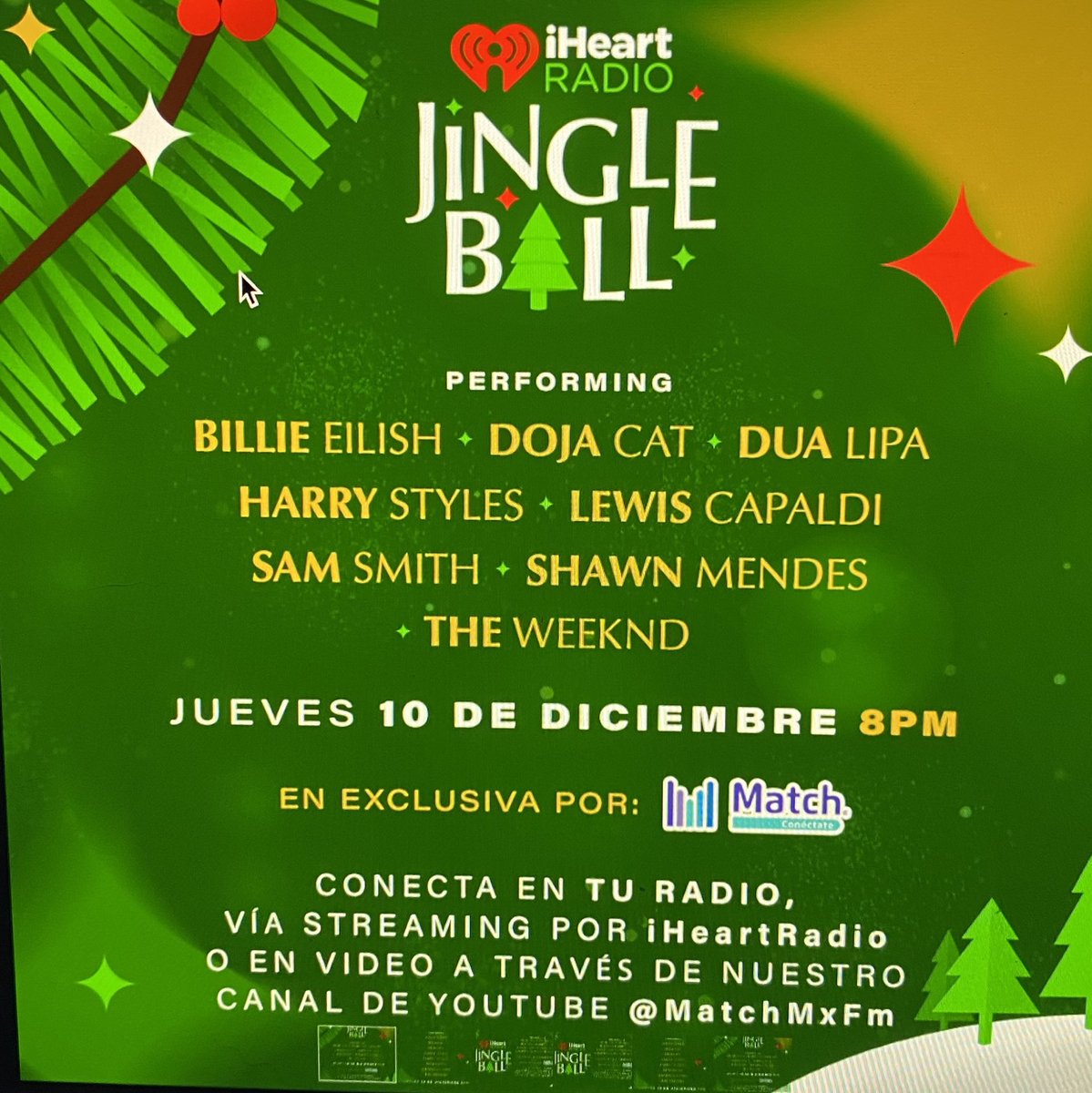 Éste jueves 10 de dic. A las 8:00 pm 🎶🎶🥰💖