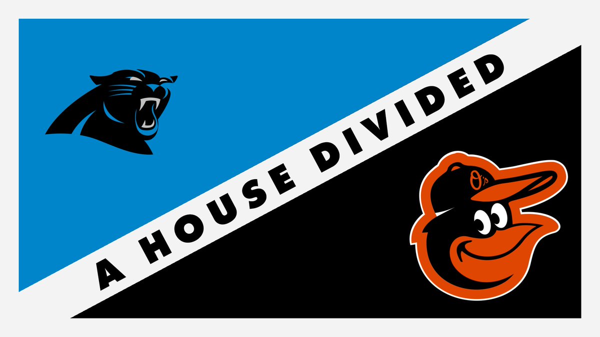 HouseDividedBot's tweet photo. A HOUSE DIVIDED Carolina Panthers / Baltimore Orioles https://t.co/QNOCZZURci
