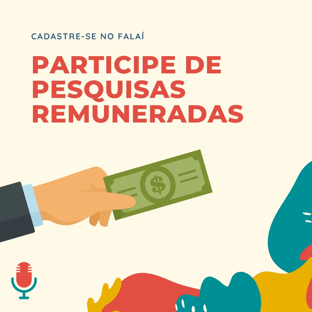 Cadastre-se, participe de pesquisas e ganhe dinheiro!

sgiz.mobi/s3/falaicadast… 

Sua opinião muda o mundo =)