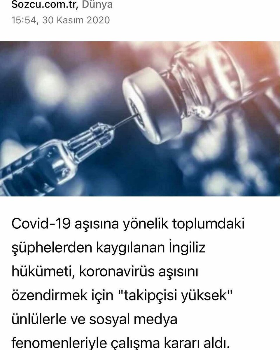 Sahi, İngiltere fenomenlere covid aşısını övdürtüp, bu aşıya karşı duranları algı oyununa kurban edecekti. Bizim fenomenler de dünden beri İngiltere'nin kararına mı uydu? #aşıcıfaşistler
