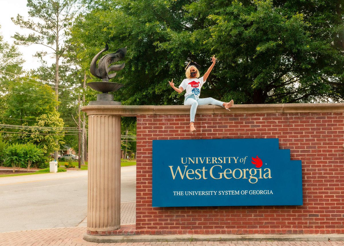 got my degree during a pandemic 😷 #UWG20 👩🏽‍🎓🤍💙❤️