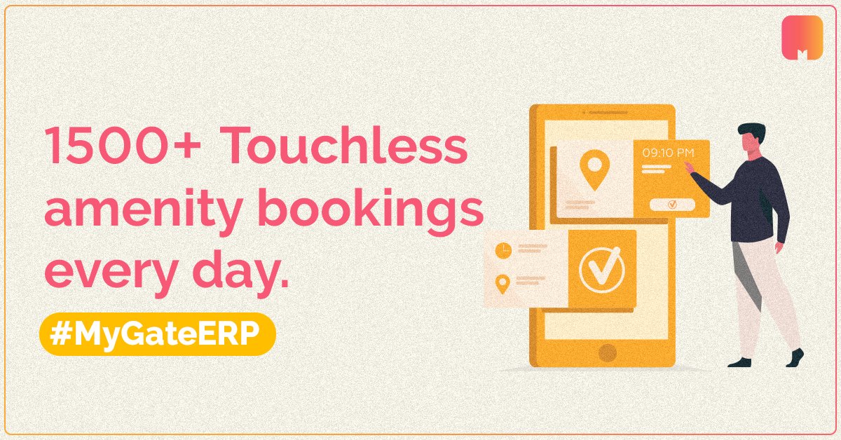 MyGate_com's tweet photo. MyGate ERP facilitates over 10,000 contactless amenity bookings every day with the convenience to pay securely via the app.
Switch to smart with #MyGateERP. π
#MyGate #ERP #Amenities #Bookings #OneCommunityOneSolution #CommunityLiving https://t.co/Um3fuMWyAS
