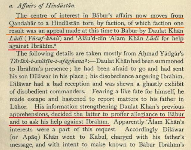 On  @aajtak, @asadowaisi asked Who Invited Babur to India.As he was not answered in the debate, Let me tell Who invited Babur to India through the ref. of Baburnama.'Daulat Khan & Alam Khan Lodhi' INVITED Babur to India against his own clansman. @SudhanshuTrived
