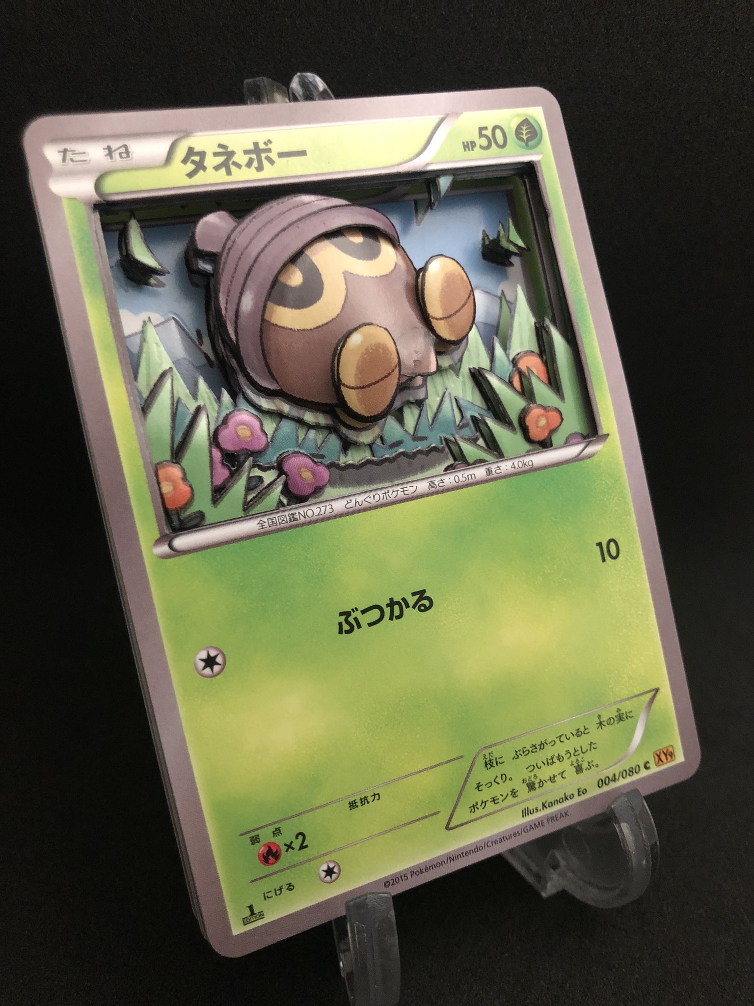 出汁茶漬け 31作目です ポケモンカードより タネボー 全体的にまんまるで 目くりくりでかわいい 本体はりきりすぎて ちょっと距離感おかしくなってしまったので反省 シャドーボックス シャドボ ポケモンカード ポケカ T Co