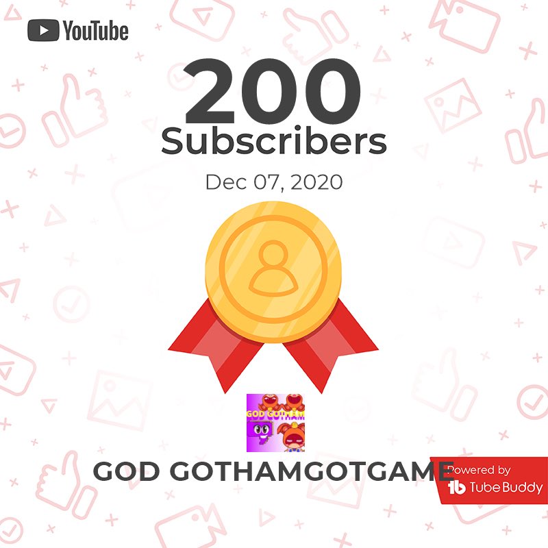GODGOTHAMGOTGAM's tweet photo. Yes today I got over 200 subscribers THANK YOU 🙏🏿 #nosub4sub 
#smallyoutuberhub #smallyoutubersupport #smallyoutubercommunity #smallyoutuberarmy #smallyoutubershoutouts #smallyoutubermatter #smallyoutuber 
#youtubers #gaming #gamingchannle #youtubegaming https://t.co/aQrLgcrGDk