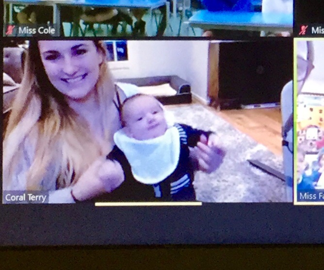 SouthFarnham's tweet photo. Thrilled to have Miss Terry and baby Albert join us for our virtual assembly today. #BringUsTogether #SFSfamily #Christmas #storytime https://t.co/7FdkefLrXf