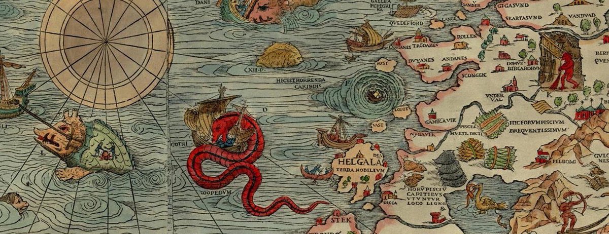 Still, in many ways the first aliens were the monsters at the edge of maps; The sea's horizon in the 15th Century would be very much like the dark night sky to us. Both were impossible to navigate and full of strange life. Mermaids and ‘Here Be Dragons’ are the original ETs.