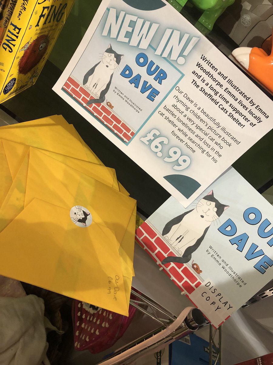 TSCSCShop's tweet photo. New stock!

“Our Dave” is beautifully written and illustrated by Emma Woodthrope who lives locally &amp; is a long term supporter of @CatsShelter 

An ideal #Christmas present that is now available in our Ecclesall Shop for £6.99 and beautifully wrapped by Emma herself 😻

#ourdave https://t.co/8hJM5aJd5f