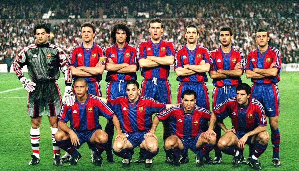 *aparté*Cette équipe du Barça était folle.Attention, name dropping de haute qualité : R9, Figo, Luis Enrique, Popescu, Blanc, Couto, Stoichkov, Guardiola, Vitor Baia, de la Peña, Sergi, Nadal, Amor, Pizzi, Giovanni, Ferrer, Amunike, etc Trop de patrons, et de technique au m²