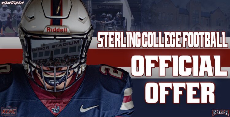 After a great visit with <a href="/SCWarriorFB/">Sterling College Football</a> , I’m thankful to receive an offer from Sterling College🔴🔵@CoachMaly_77 <a href="/Coach_Holton28/">Austin Holton</a> #DontFlinch
