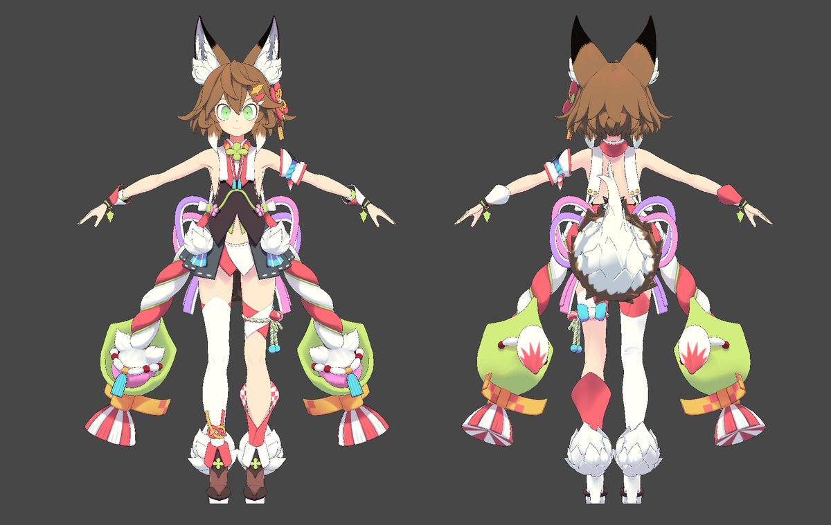 「新衣装の3Dモデルの全体像公開ー!!! キャラデザはもりのほんさん(@morin」|柊椋のイラスト