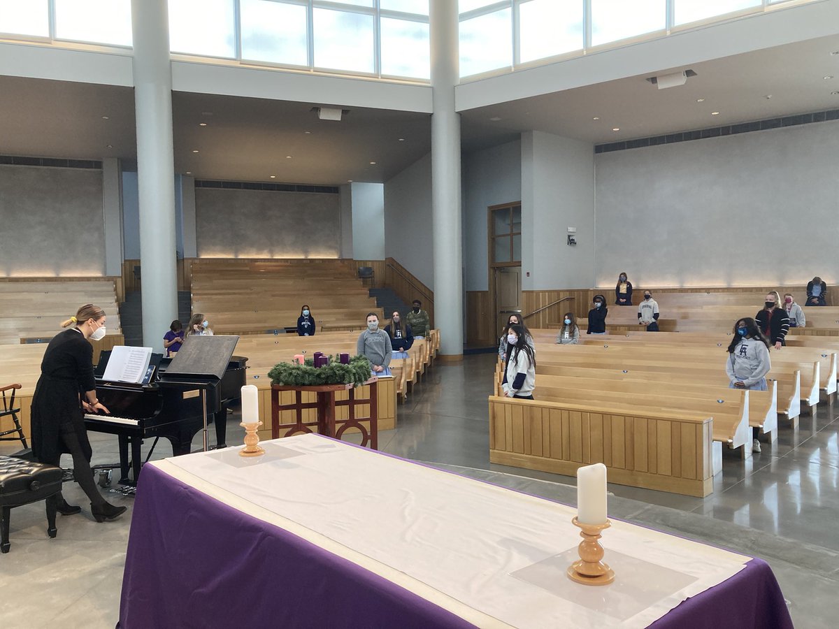 EAchorus's tweet photo. 6th Trebles still making some music—soft and spread out with masks—but nonetheless singing.... https://t.co/h8ORy6YYu4