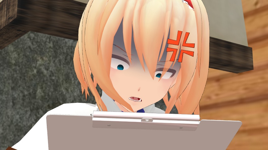 コゲ味 Mmdホラー動画用の素材検証中 顔に W 怒りマークを 付けたらよりギャグっぽくなる